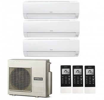 Мульти сплит-система Hitachi RAM-53NE3F / RAK-18REF на 3 комнаты с установкой