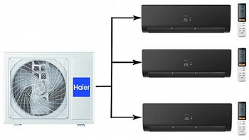 Мульти сплит-система на 3 комнаты Haier Flexis Super Match 3U70S2SR5FA/AS25S2SF2FA-B*3шт с установкой